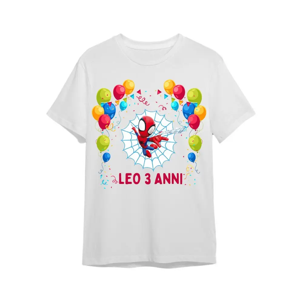 Maglietta personalizzata per festa compleanno Spidey