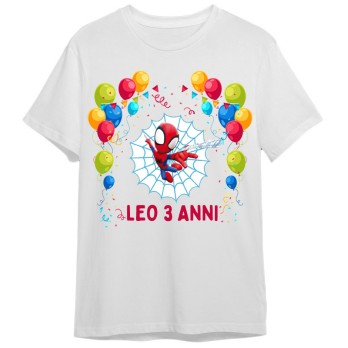 Maglietta personalizzata per festa compleanno Spidey