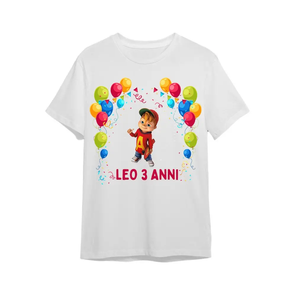 Maglietta personalizzata per festa compleanno Alvin
