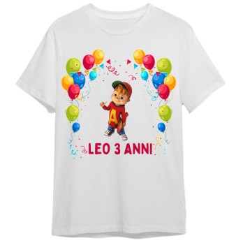 Maglietta personalizzata per festa compleanno Alvin