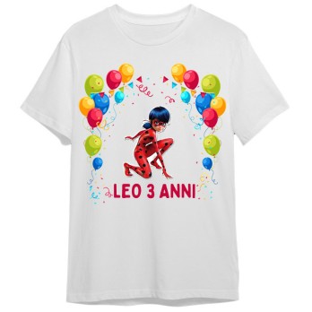 Maglietta personalizzata per festa compleanno Ladybug Miraculus