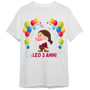 Maglietta personalizzata per festa compleanno Brontolo
