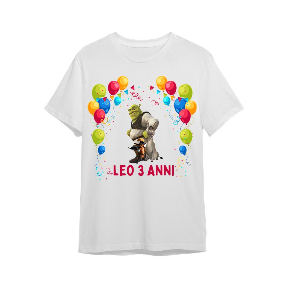 Maglietta personalizzata per festa compleanno Shrek