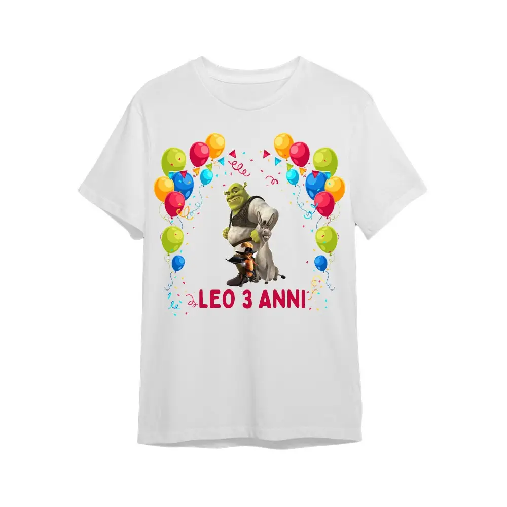 Maglietta personalizzata per festa compleanno Shrek