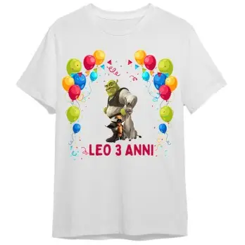 Maglietta personalizzata per festa compleanno Shrek