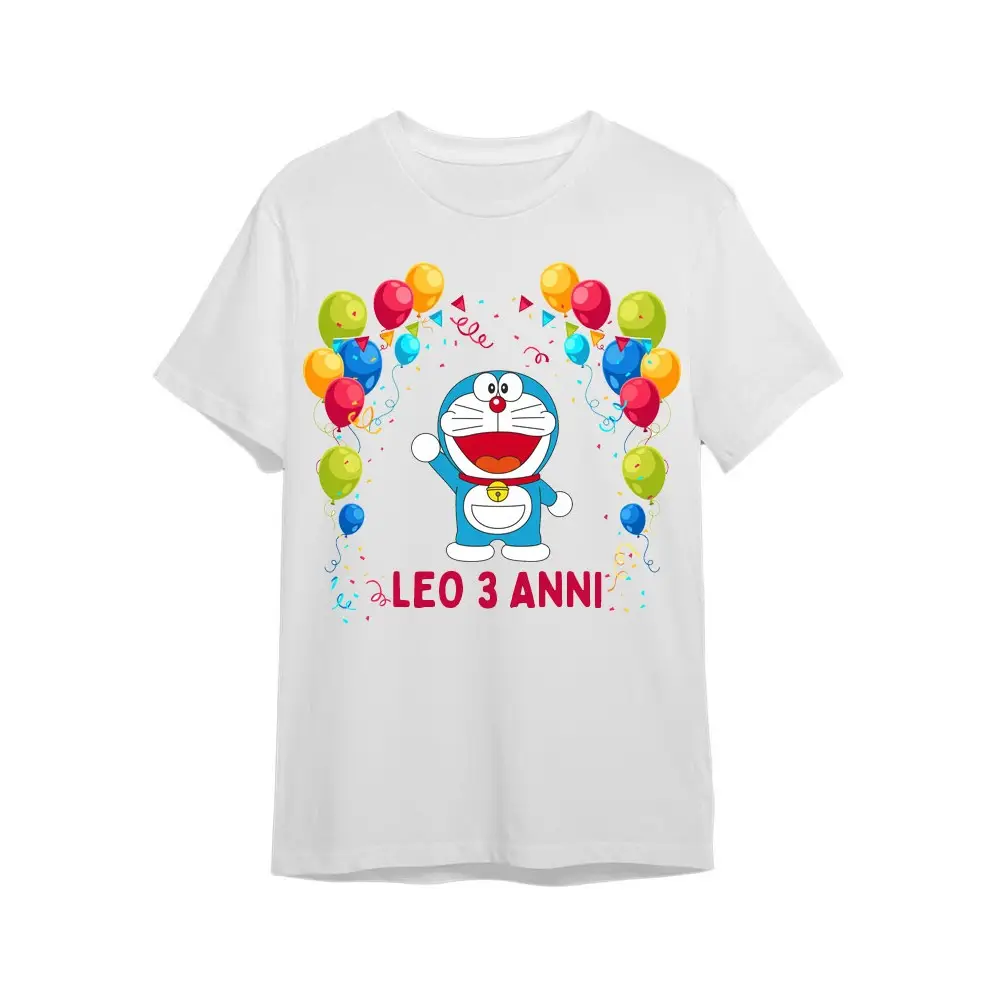 Maglietta personalizzata per festa compleanno Doraemon