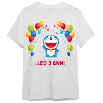Maglietta personalizzata per festa compleanno Doraemon