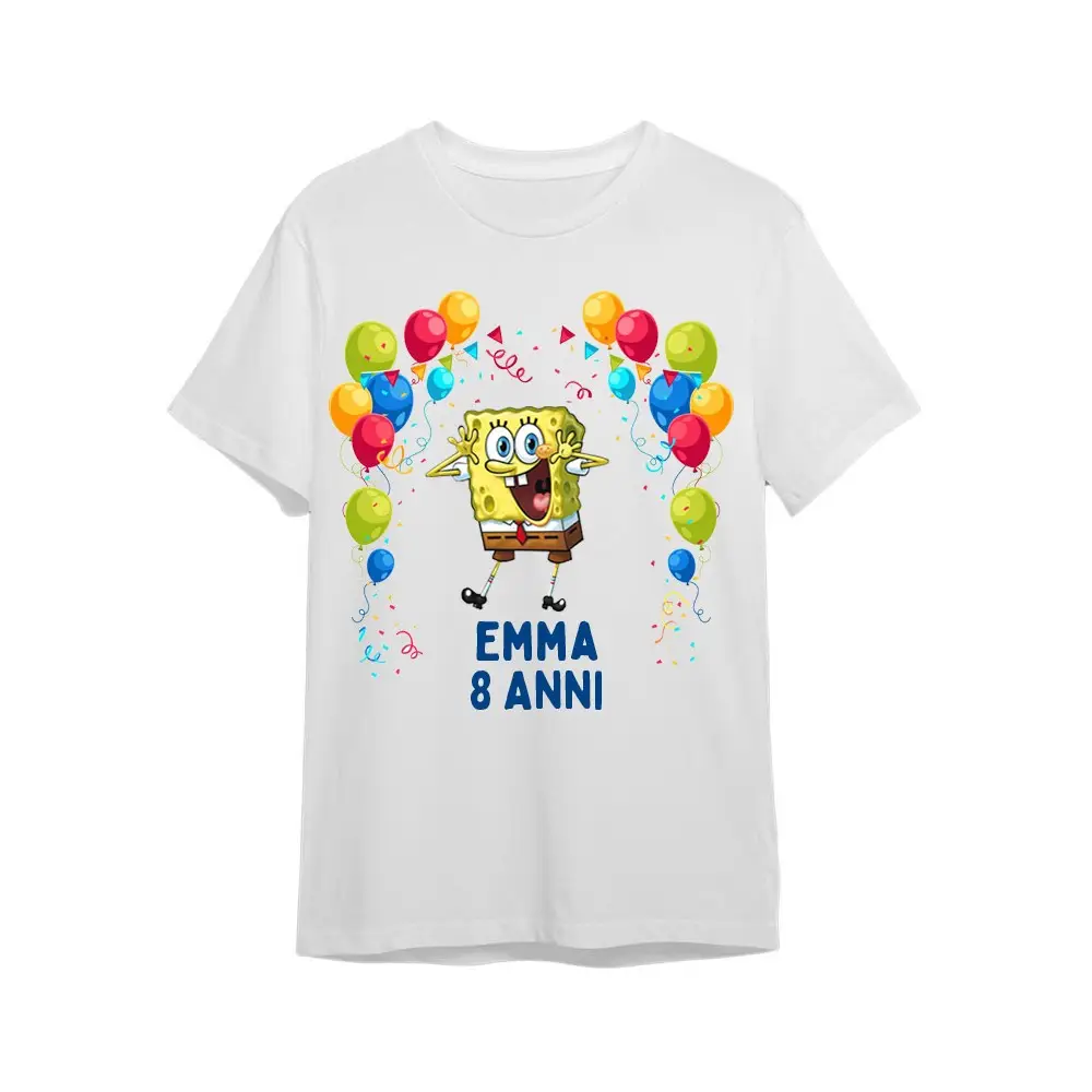 Maglietta personalizzata per festa compleanno Spongebob