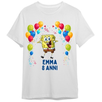 Maglietta personalizzata per festa compleanno Spongebob
