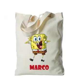 Borsa Shopper Spongebob in Tessuto Personalizzabile 2 pz