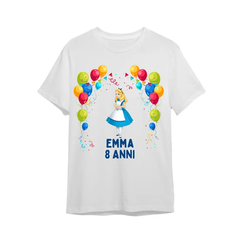 Maglietta personalizzata per festa compleanno Alice