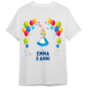 Maglietta personalizzata per festa compleanno Alice