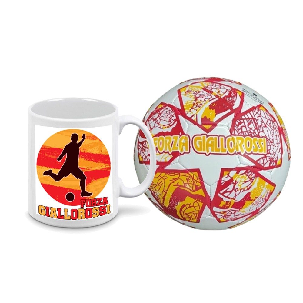 Pallone Napoli FORZA Giallorossi n.5 e tazza