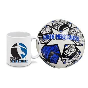 Pallone Forza Inter Neroazzurri n.5 + tazza e sacca