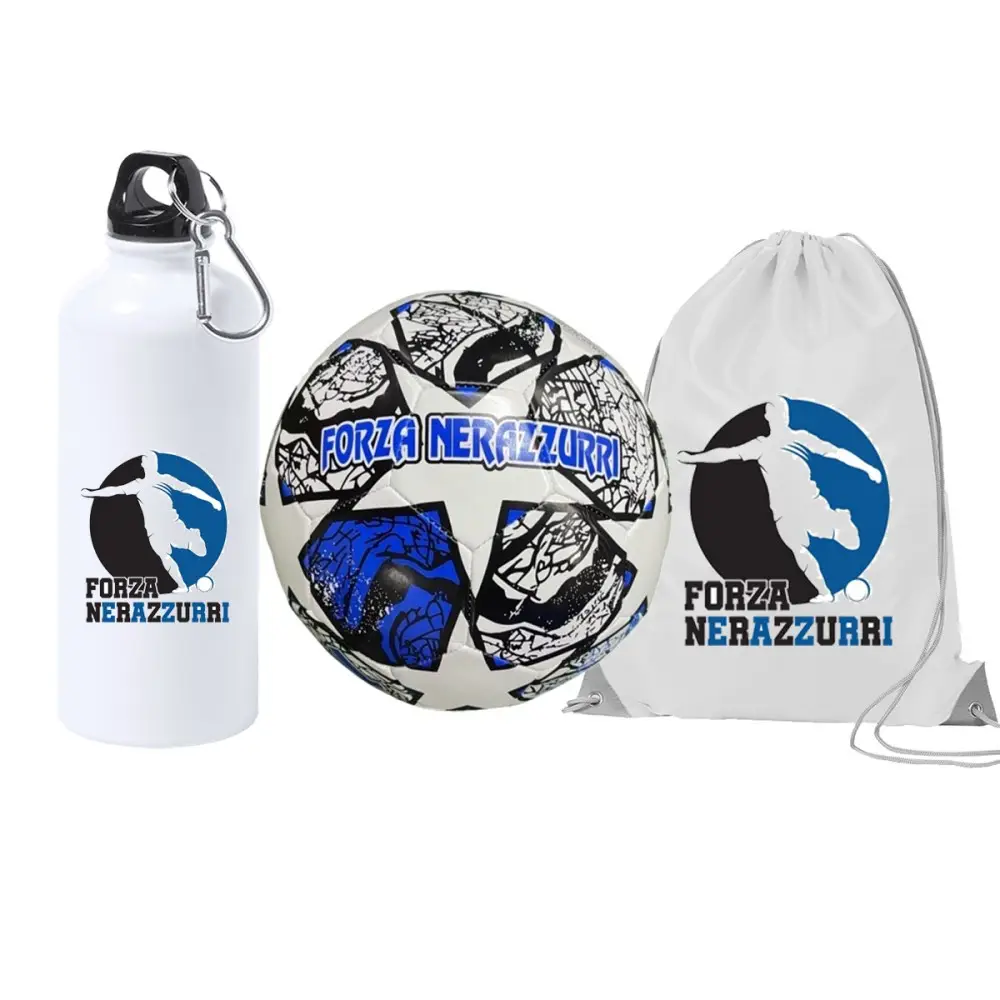 Pallone Forza Inter Neroazzurri n.5 + Borraccia e sacca