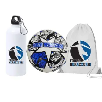 Pallone Forza Inter Neroazzurri n.5 + Borraccia e sacca