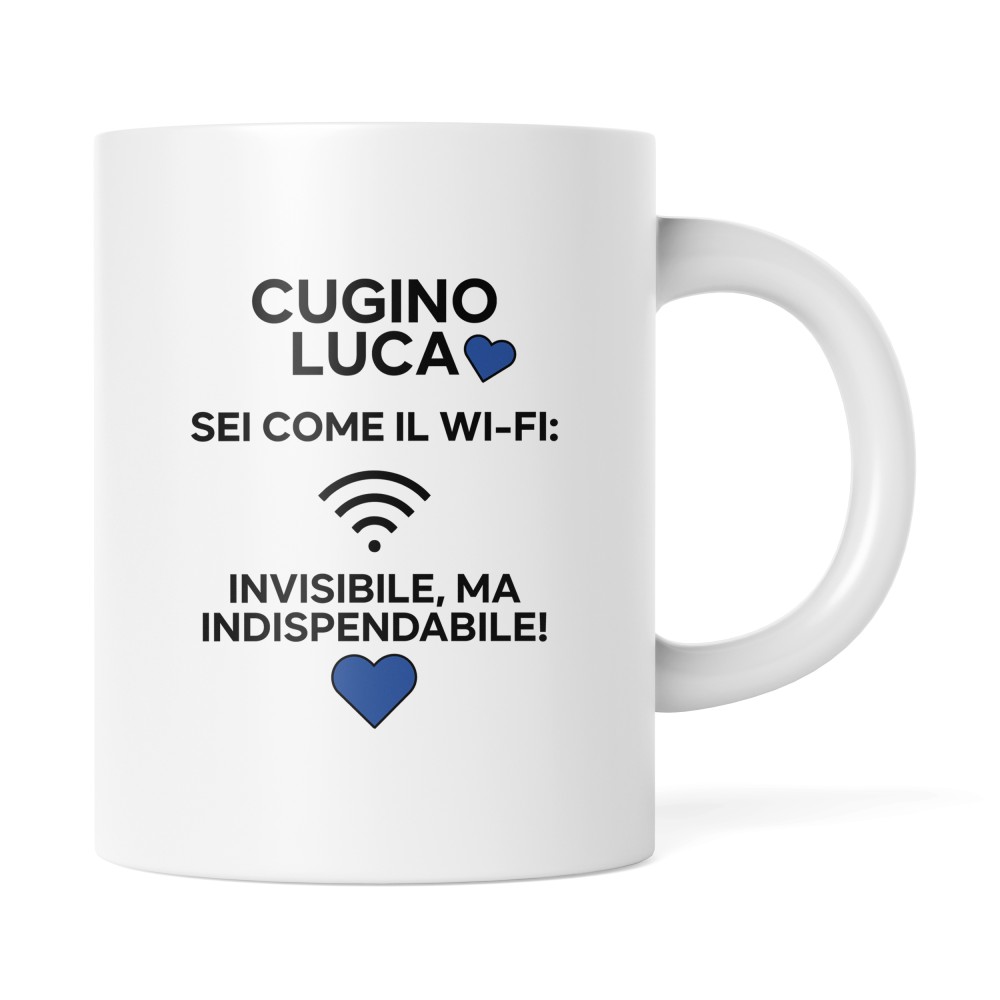 Tazza regalo famiglia "Sei come il Wi-Fi" personalizzabile - 1 pz
