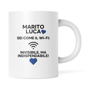 Tazza regalo famiglia "Sei come il Wi-Fi" personalizzabile - 1 pz
