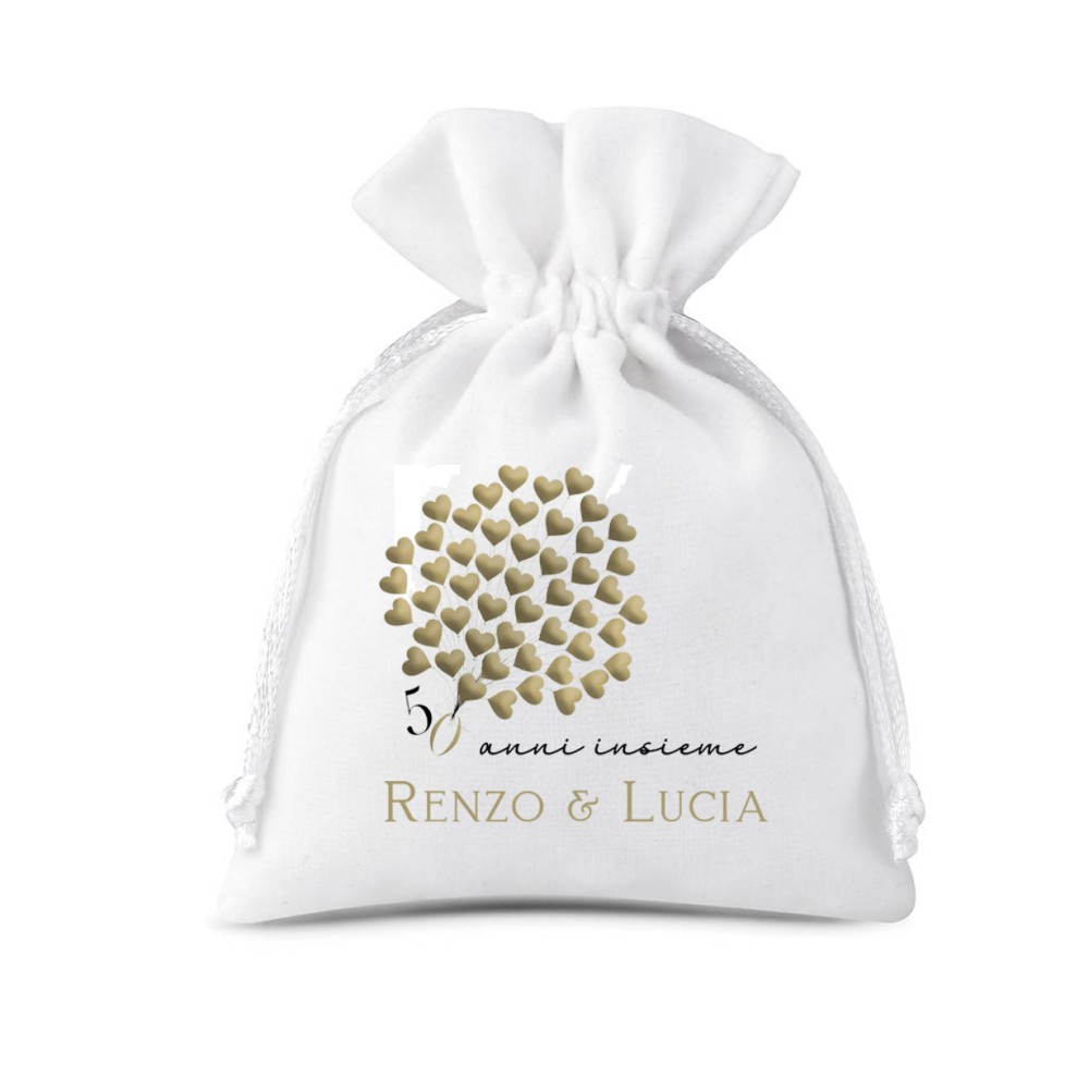 10 Sacchetti 50 anni matrimonio palloncini nozze d'oro personalizzabili