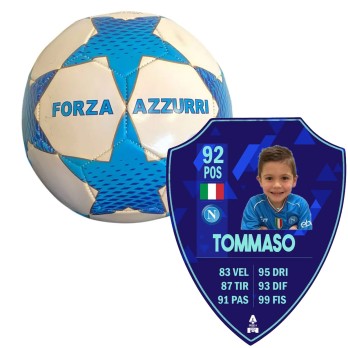 Pallone calcio + Carta FUT TOTS personalizzata Napoli FIFA scudetto