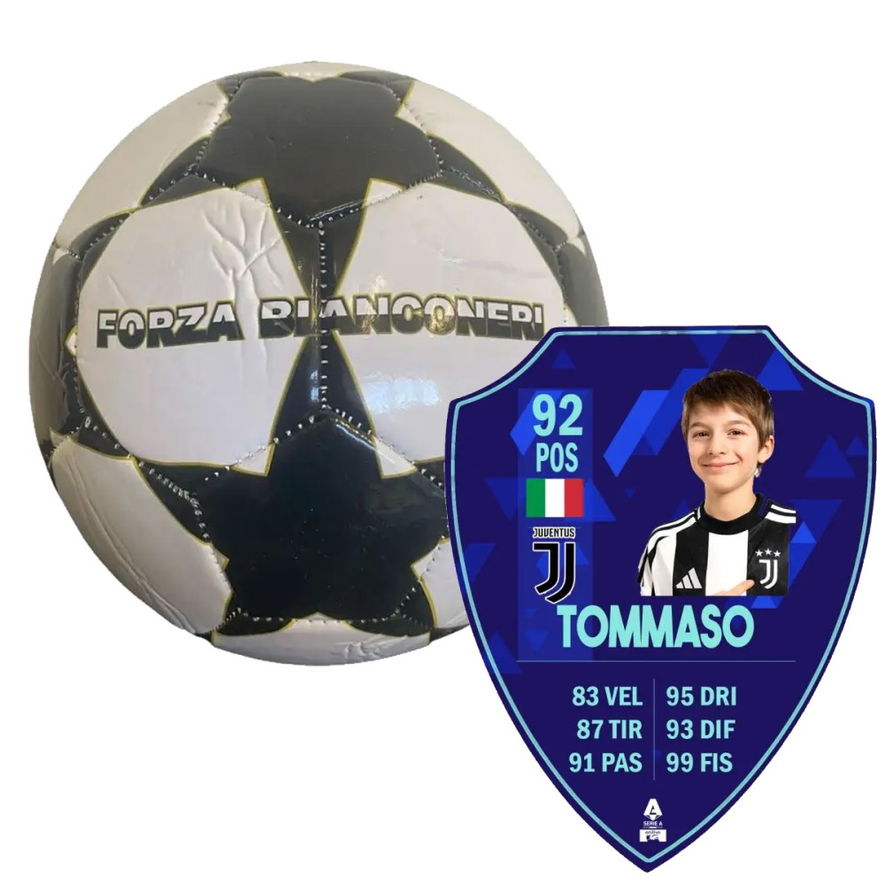Pallone calcio + Carta FUT TOTS personalizzata Juventus FIFA scudetto