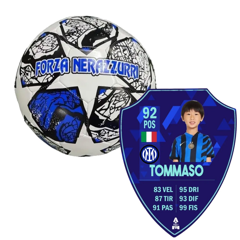 Pallone calcio + Carta FUT TOTS personalizzata Inter FIFA scudetto