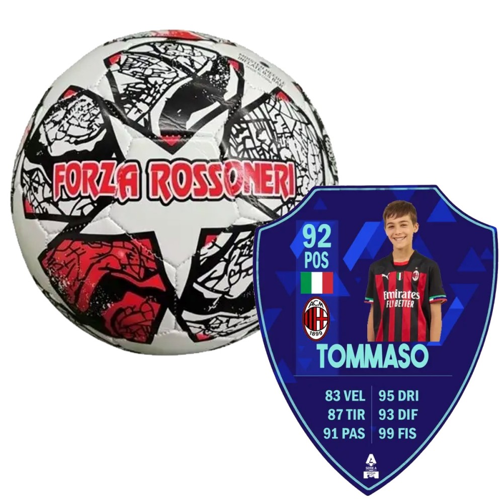 Pallone calcio + Carta FUT TOTS personalizzata Milan FIFA scudetto