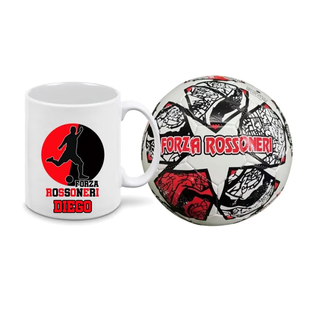 Pallone Milan Forza Rossonero n.5 + tazza personalizzabile