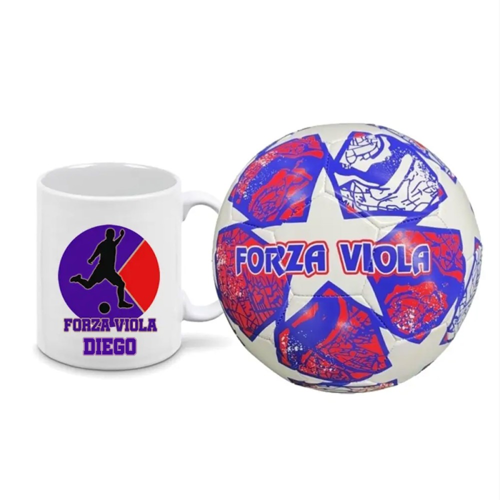 Pallone Forza Viola Fiorentina n.5 + tazza personalizzabile