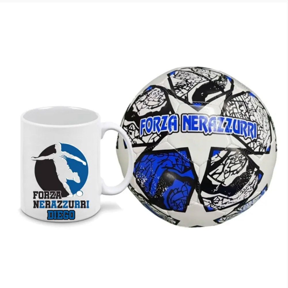 Pallone Forza Inter Neroazzurri n.5 + tazza personalizzata