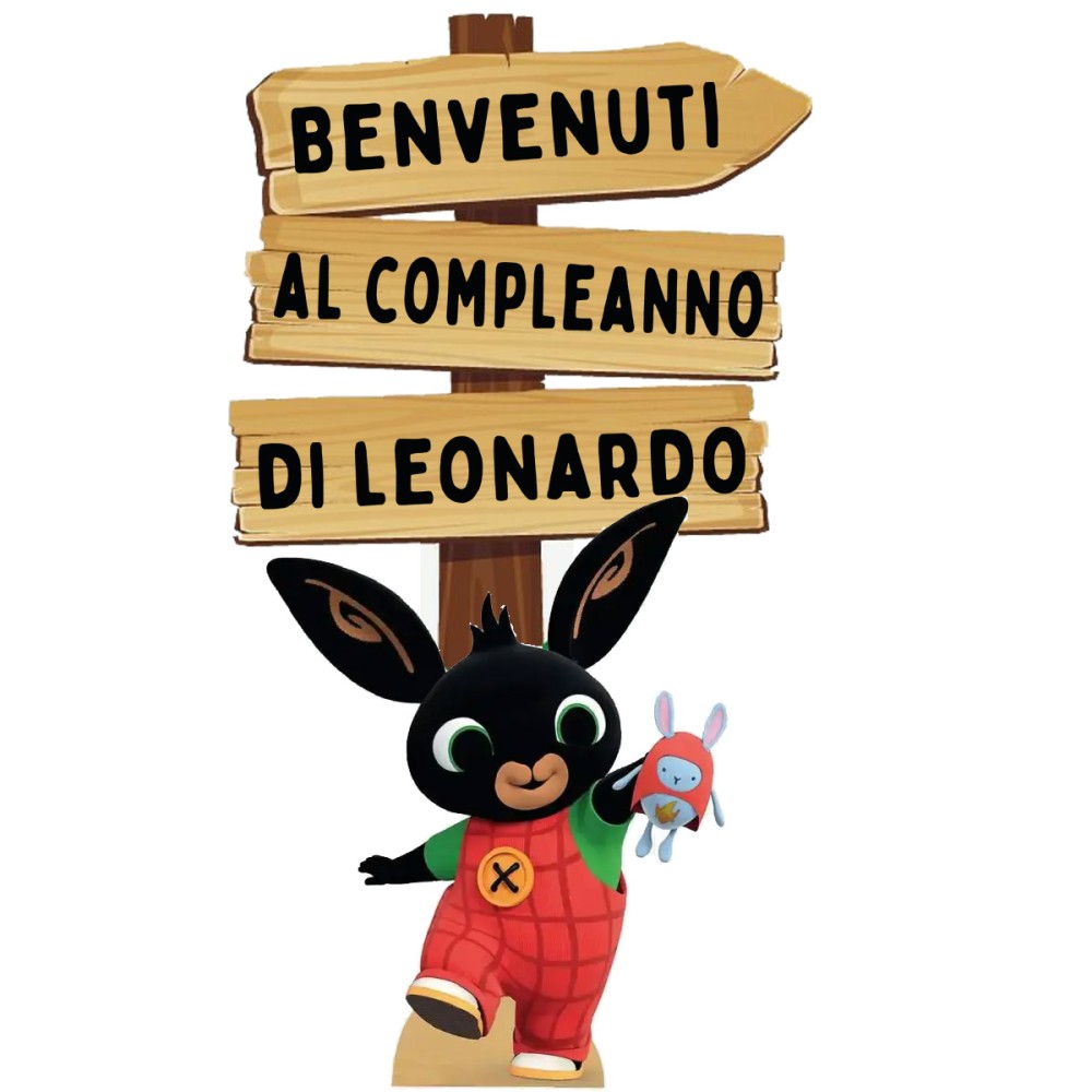 Sagoma decorativa in legno Bing con frecce personalizzabili - 85 cm