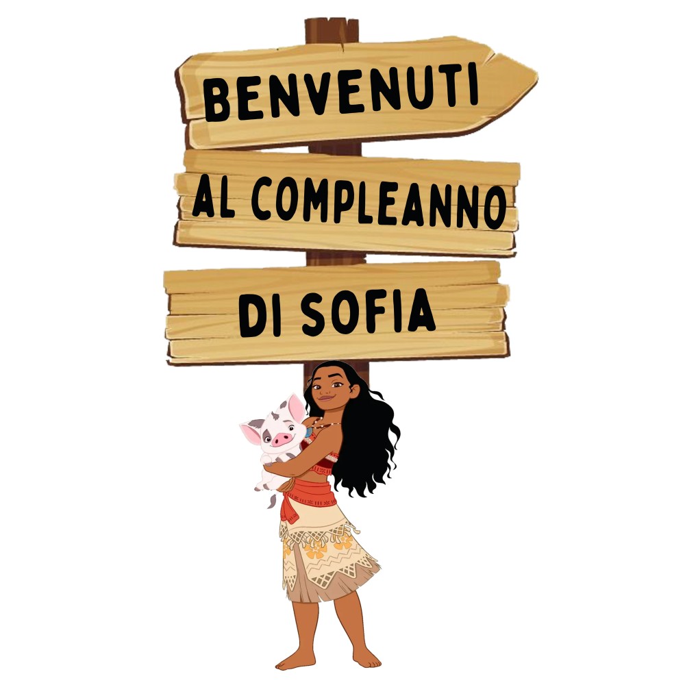 Sagoma in MDF Oceania con frecce - 85 cm con supporto
