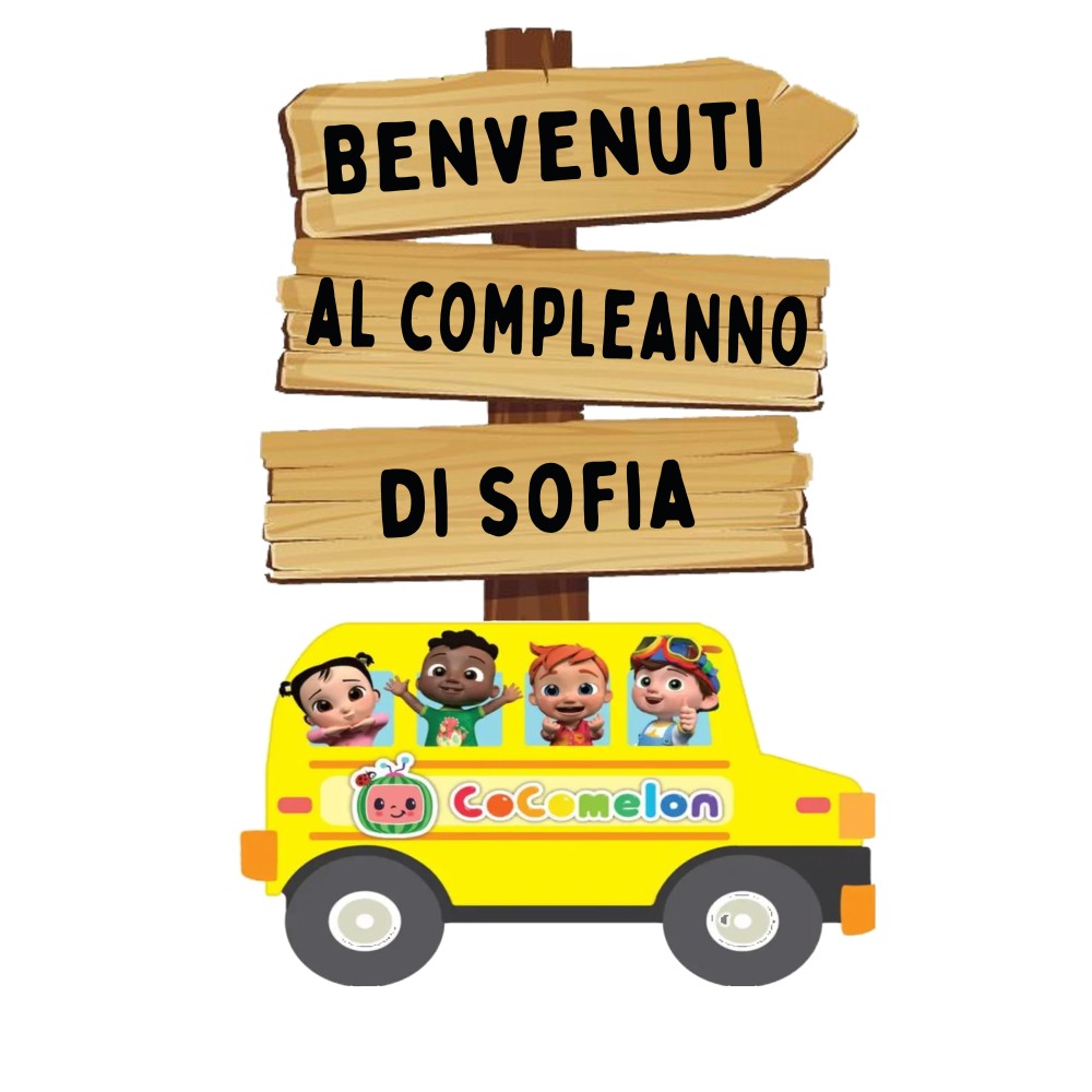 Sagoma in Polistirolo Bus Cocomelon - 60 cm