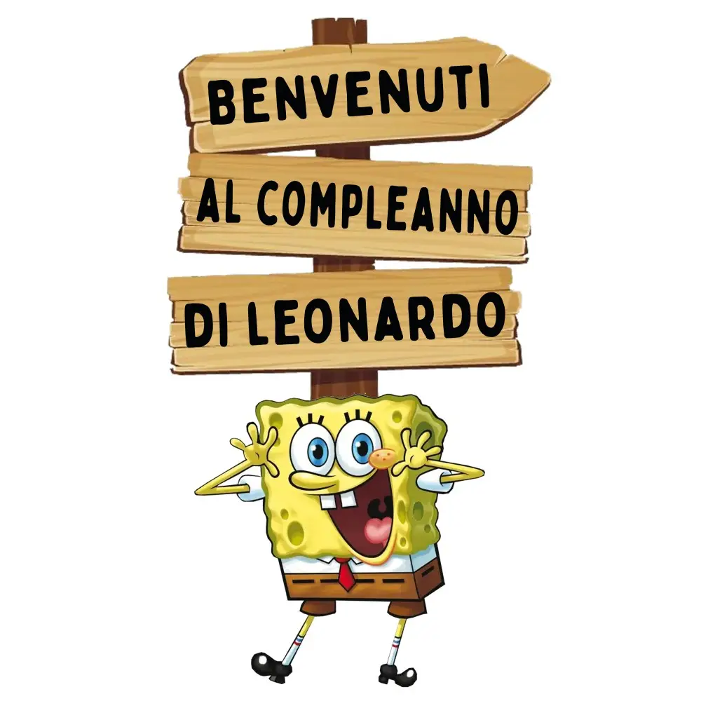 Sagoma in MDF Spongebob con frecce - 85 cm con supporto