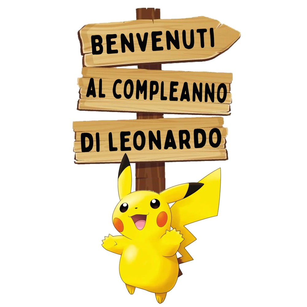 Sagoma in MDF Pikachu Pokemon con frecce - 85 cm con supporto