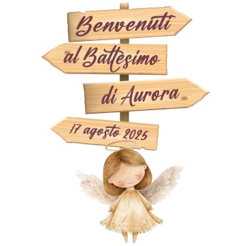 Sagoma in MDF Little Angel con frecce - 85 cm con supporto