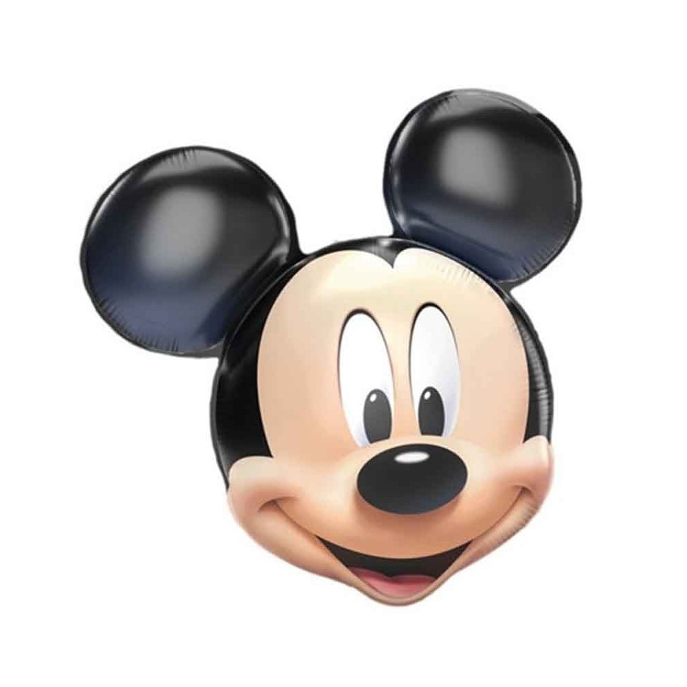 Pallone Foil 73x79 cm supersized Mickey Face con CANNUCCIA e NASTRO 1 pz  5PR97004