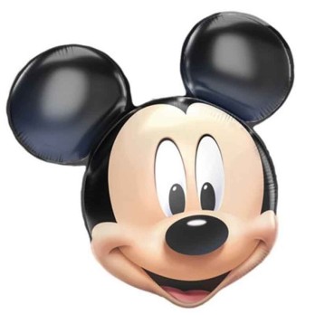 Pallone Foil 73x79 cm supersized Mickey Face con CANNUCCIA e NASTRO 1 pz  5PR97004