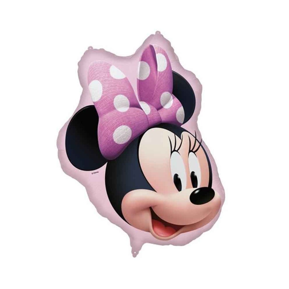 Pallone Foil 73x79 cm supersized minnie Face con CANNUCCIA e NASTRO 1 pz  5PR97005