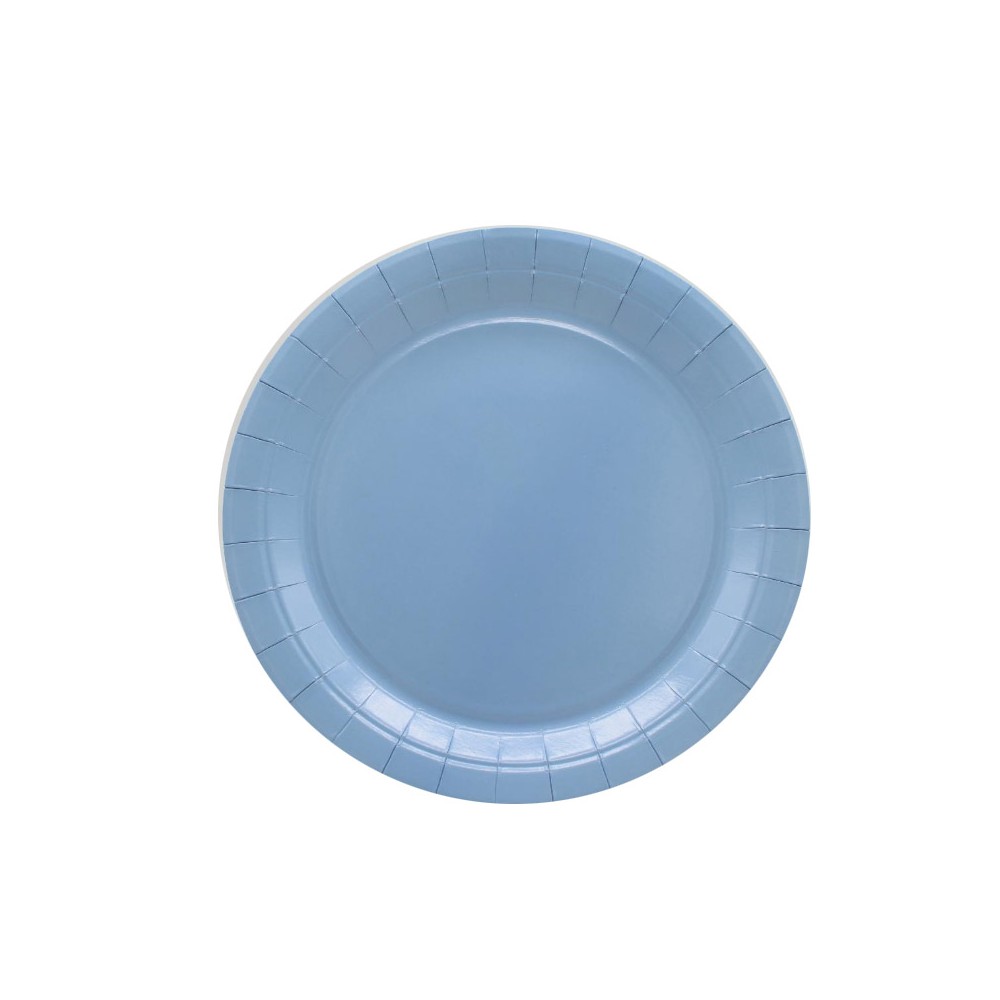Piatto in carta 18 cm dessert celeste carta da zucchero 15 pz 32801