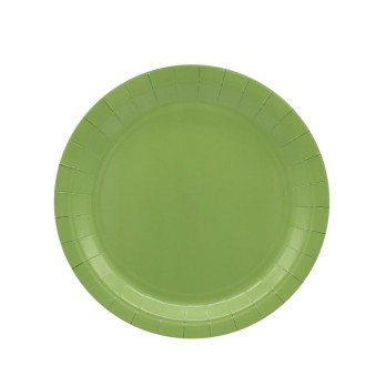 Piatto in carta 18 cm dessert verde salvia 15 pz 32601