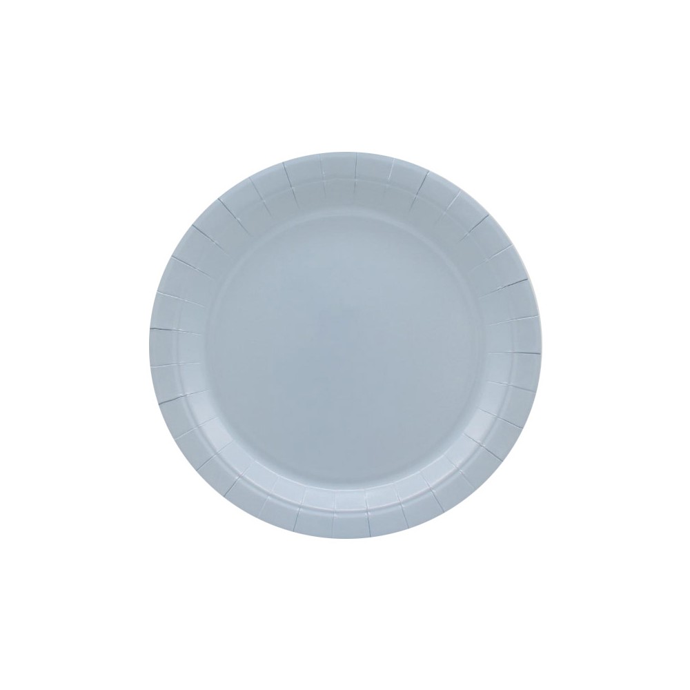 Piatto in carta 24 cm celeste fumo 15 pz 34100