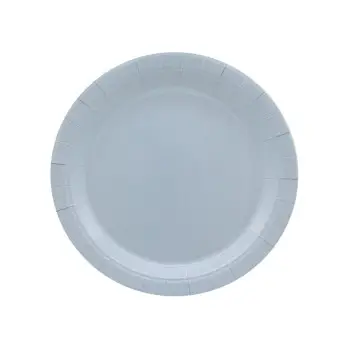 Piatto in carta 24 cm celeste fumo 15 pz 34100