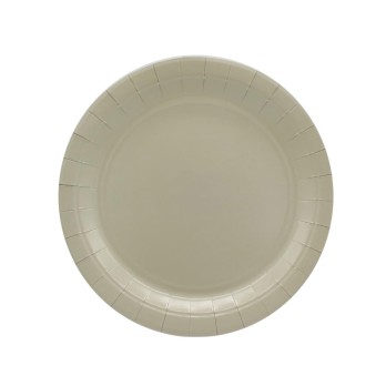 Piatto in carta 24 cm tortora 15 pz 32900