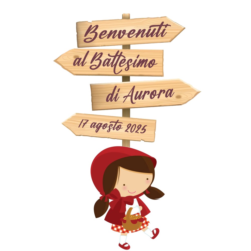 Sagoma in MDF Cappuccetto Rosso con frecce - 85 cm con supporto