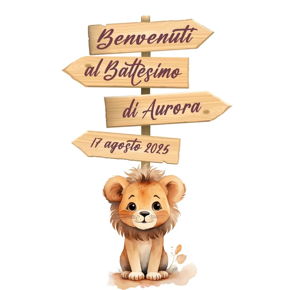 Sagoma in MDF Leoncino con frecce - 85 cm con supporto
