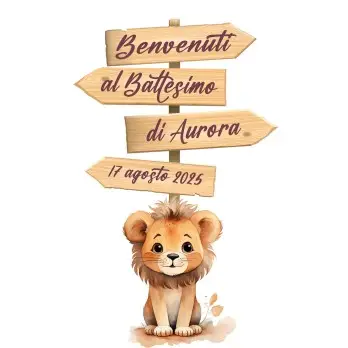 Sagoma in MDF Leoncino con frecce - 85 cm con supporto
