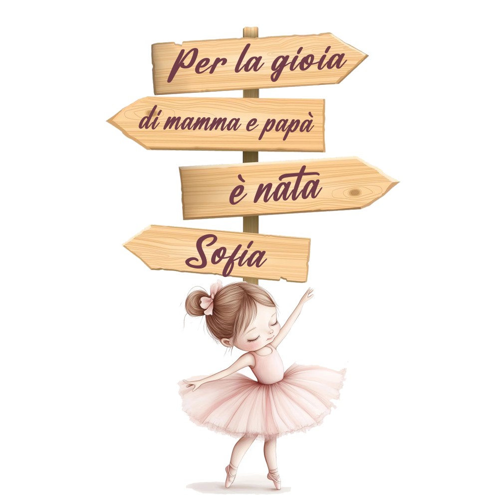Sagoma in MDF Ballerina con frecce - 85 cm con supporto