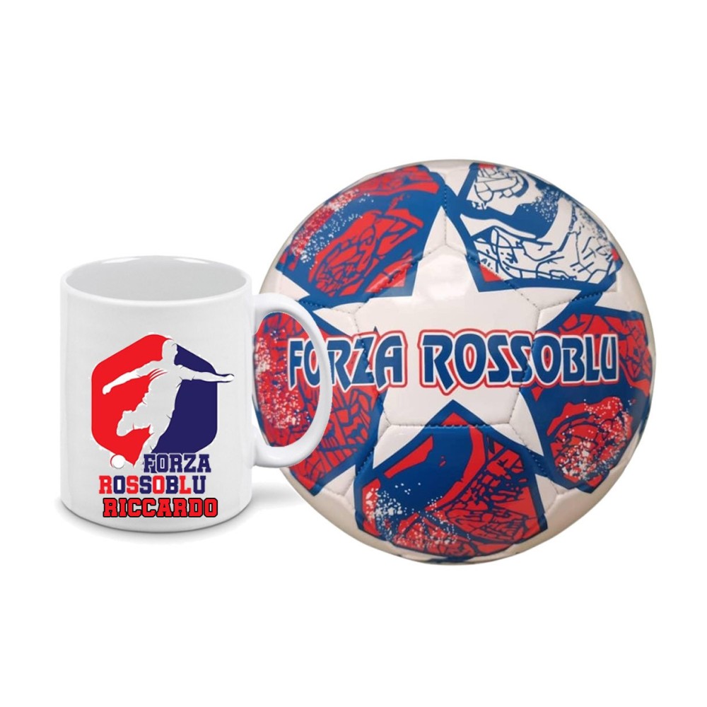 Pallone Bologna Forza Rossoblu n.5 + tazza personalizzata
