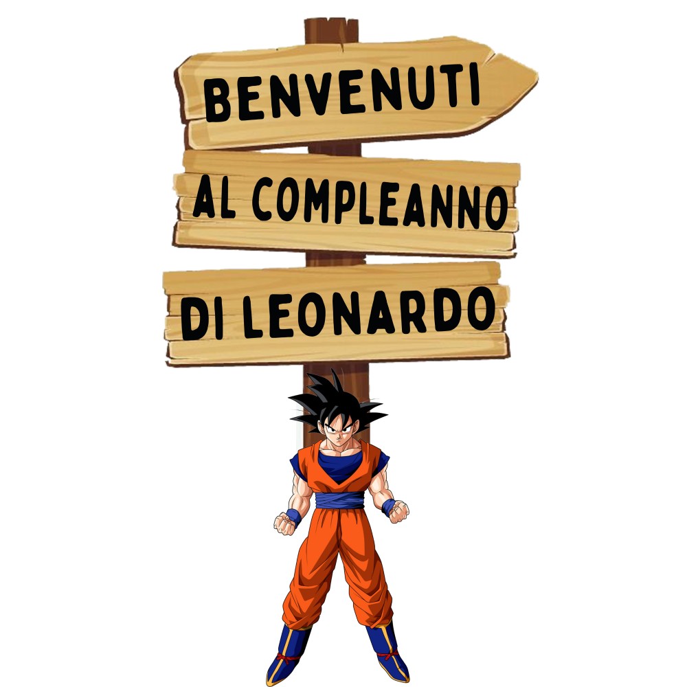 Sagoma in MDF Dragon Ball Z Goku con frecce - 85 cm con supporto